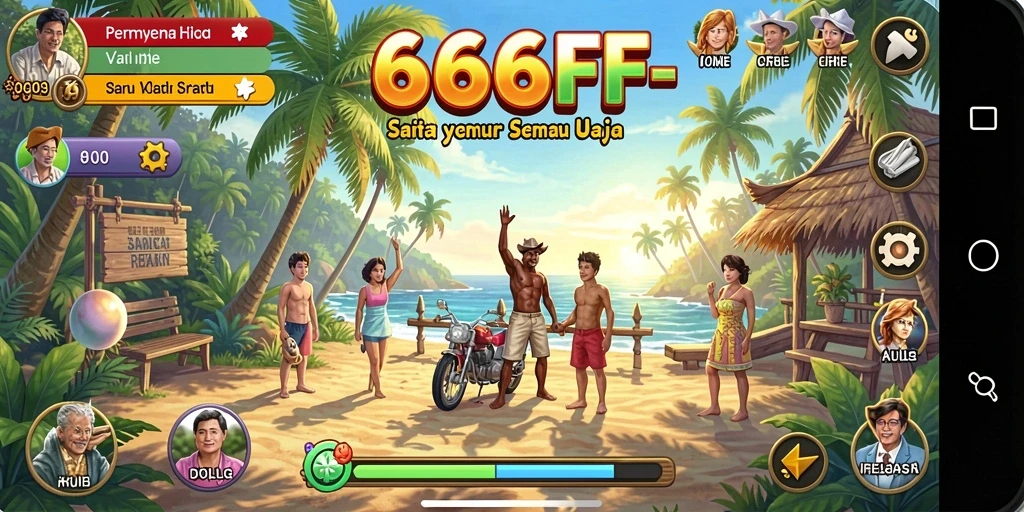 Screenshot dari gameplay <strong>666FF</strong> yang penuh warna dan interaktif.