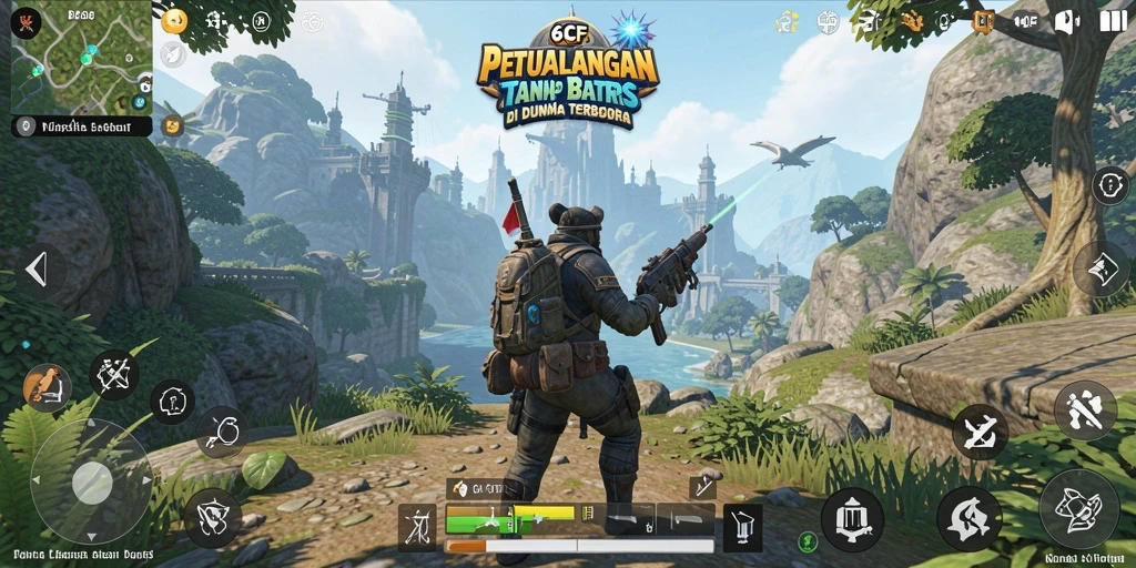 Screenshot gameplay menampilkan keindahan dunia terbuka 6CF.