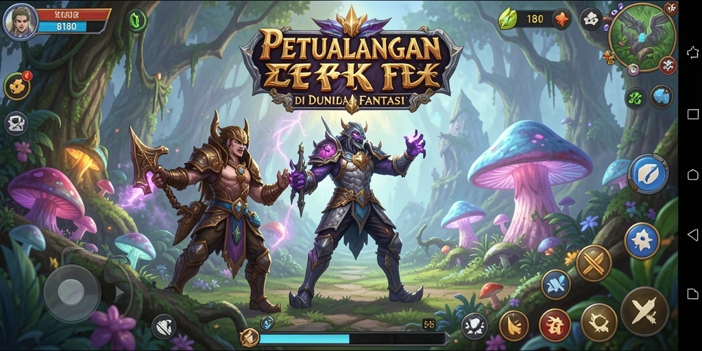 Tampilan gameplay RPG yang mendebarkan dan interaktif.