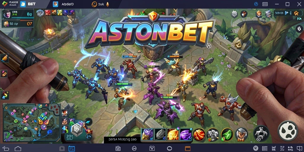 Screenshot menunjukkan pertarungan epik dalam gameplay MOBA.