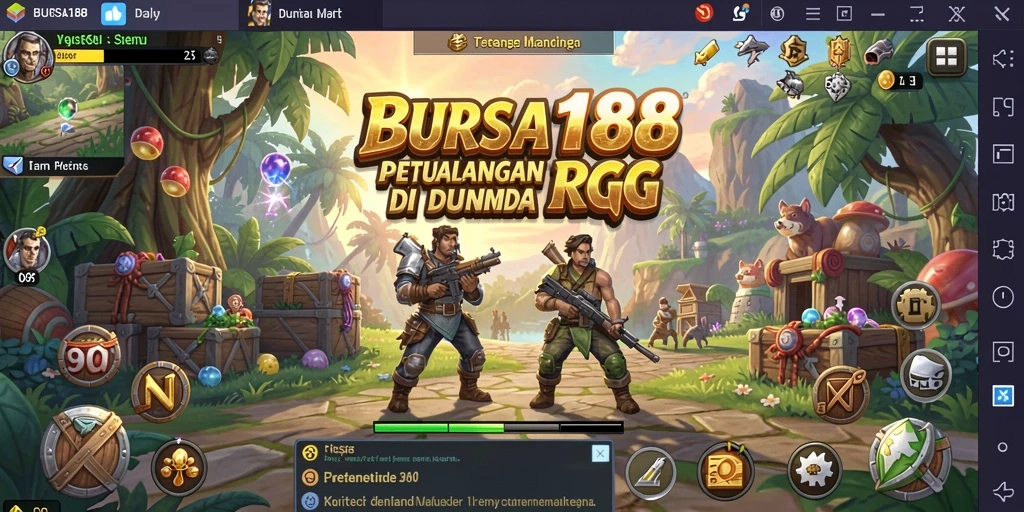 Tangkapan layar BURSA188 menampilkan aksi seru dalam pertarungan RPG.