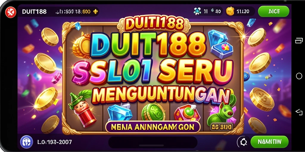 Screenshot gameplay slot DUIT188 yang penuh warna.