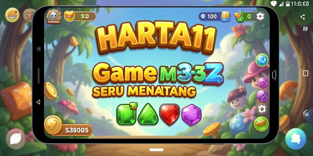 Screenshot gameplay HARTA11 dengan level Match-3 yang menantang dan menarik.