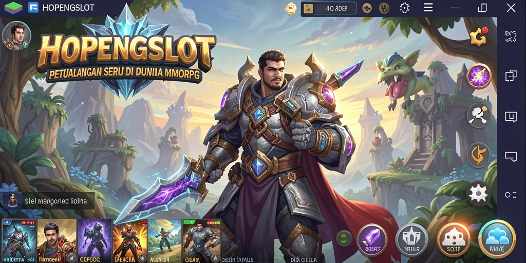 Tampilan utama HOPENGSLOT menampilkan aksi pertempuran MMORPG yang mendebarkan.
