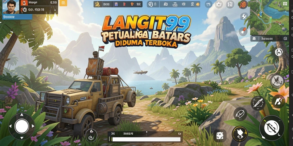 Tampilan gameplay menakjubkan dari LANGIT99 dalam dunia terbuka.