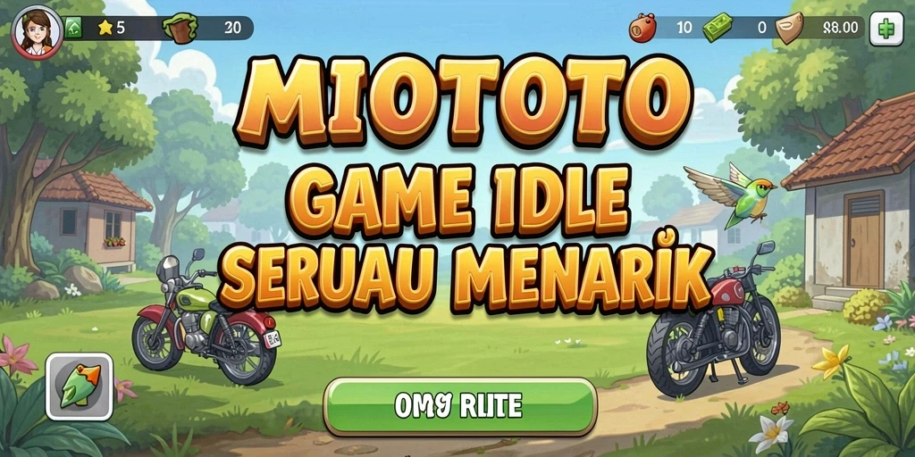 Tampak gameplay MIOTOTO dengan karakter yang lucu dan interaksi santai.