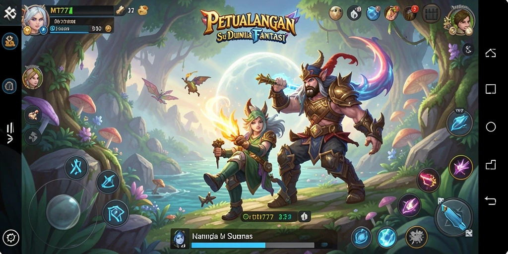Tangkapan layar gameplay MT777 yang menampilkan aksi petualangan yang mendebarkan.
