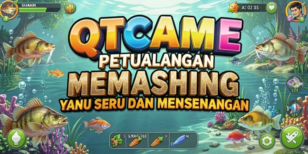 Tangkapan layar QTGAME menampilkan gameplay memancing yang menarik dan menawan.