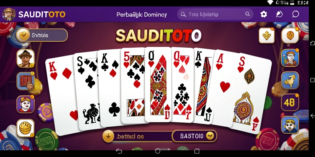 Screenshot SAUDITOTO menampilkan pemain menikmati permainan domino dengan grafik menarik.