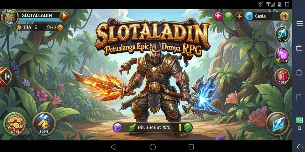 Gameplay menegangkan dalam dunia RPG SLOTALADIN yang memukau.